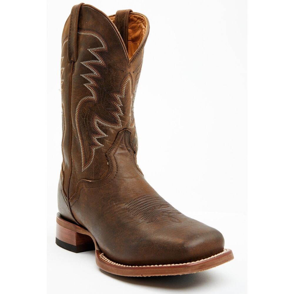 NEW El‎ Dorado Brown Western Boots Square Toe Cowboy Leather Rugged Ranch 11
